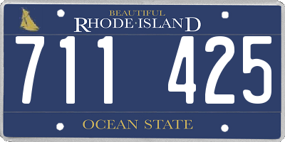 RI license plate 711425