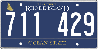 RI license plate 711429