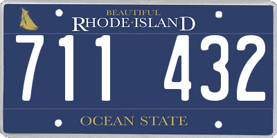 RI license plate 711432