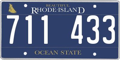 RI license plate 711433