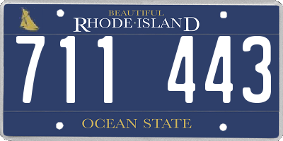 RI license plate 711443