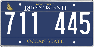 RI license plate 711445