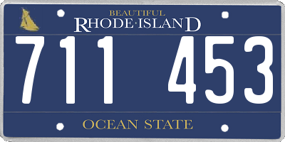 RI license plate 711453