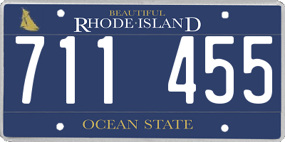 RI license plate 711455