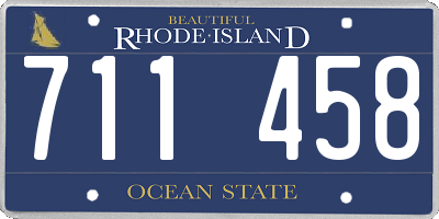 RI license plate 711458