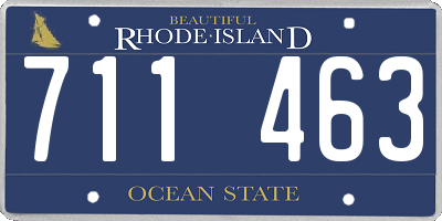 RI license plate 711463