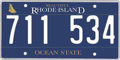 RI license plate 711534