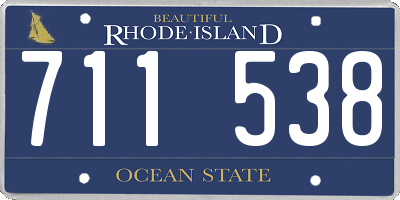 RI license plate 711538