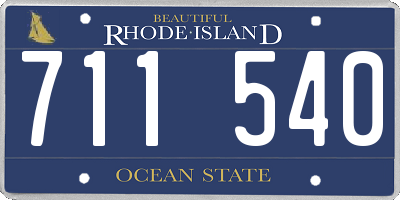 RI license plate 711540