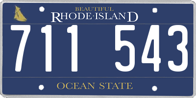 RI license plate 711543
