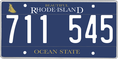 RI license plate 711545
