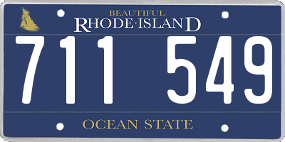 RI license plate 711549