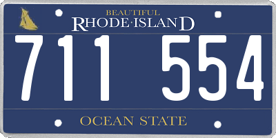 RI license plate 711554