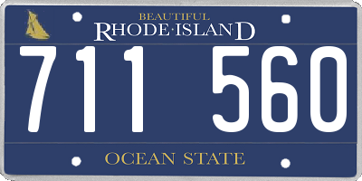 RI license plate 711560