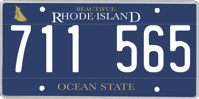 RI license plate 711565