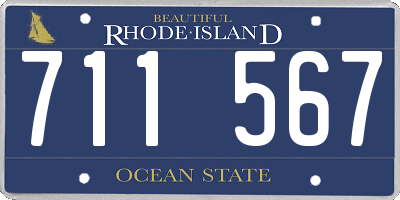 RI license plate 711567