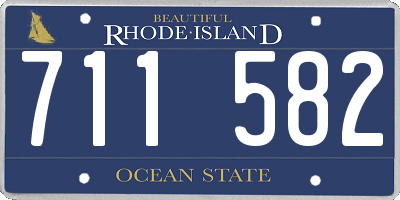 RI license plate 711582