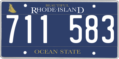 RI license plate 711583