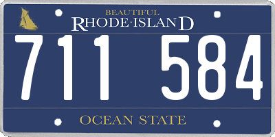 RI license plate 711584