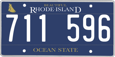 RI license plate 711596