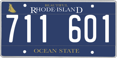 RI license plate 711601