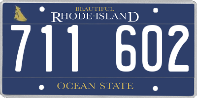 RI license plate 711602