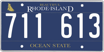 RI license plate 711613