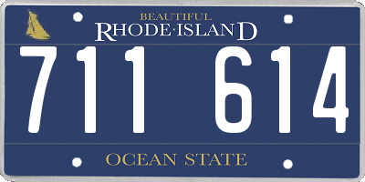 RI license plate 711614