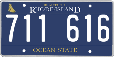 RI license plate 711616