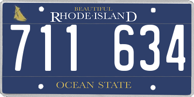 RI license plate 711634