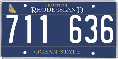 RI license plate 711636