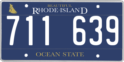 RI license plate 711639