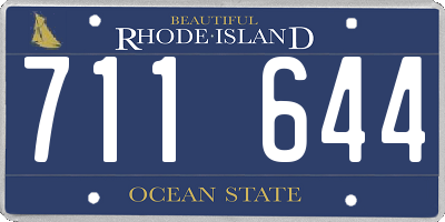 RI license plate 711644