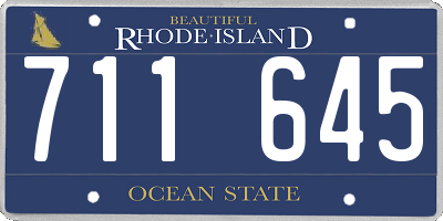 RI license plate 711645