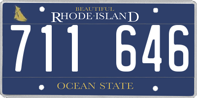 RI license plate 711646