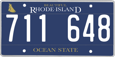 RI license plate 711648
