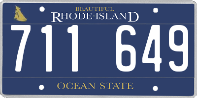 RI license plate 711649