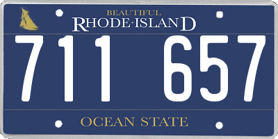 RI license plate 711657