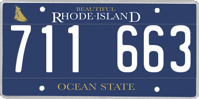 RI license plate 711663