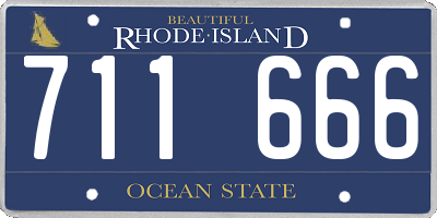 RI license plate 711666