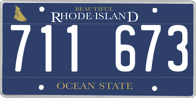 RI license plate 711673