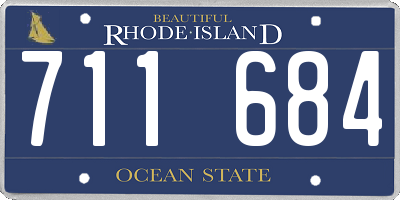 RI license plate 711684