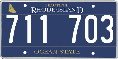 RI license plate 711703