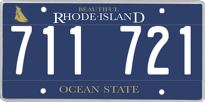 RI license plate 711721