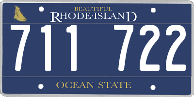 RI license plate 711722
