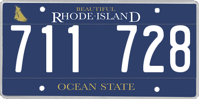 RI license plate 711728