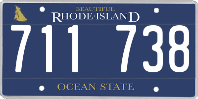 RI license plate 711738