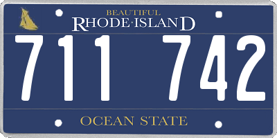 RI license plate 711742