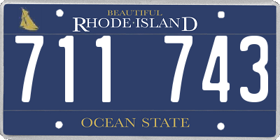 RI license plate 711743