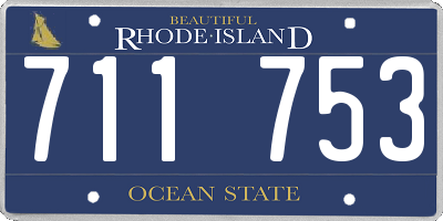 RI license plate 711753